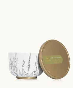 Outdoor Oasis Citronella Grove Poured Candle Tin with Gold Lid
