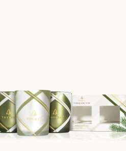 Frasier Fir® Frosted Plaid Votive Trio