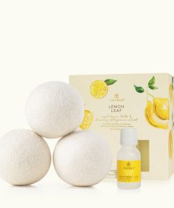 Lemon Leaf Wool Dryer Balls & Laundry Fragrance Oil Set